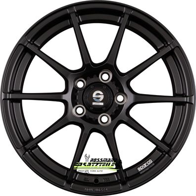 4x Sparco Assetto Gara matt black 8.5x19 ET45 - LK5/108 ML73.1 Felge Alu