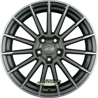 4x AEZ Atlanta graphite matt polished 8.5x19 ET40 - LK5/112 ML66.6 Felge Alu