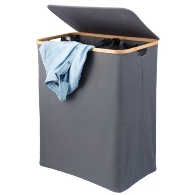 bremermann Wäschesammler mit herausnehmbarem Sack und Deckel ca. 145 Liter, grau