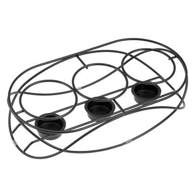 bremermann Speisenwärmer, für 3 Teelichter, ovale Warmhalteplatte, schwarz