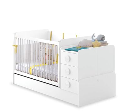 Cilek COTTON mitwachsendes Babybett, schaukelbar, 70x115-160 cm