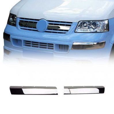 Kühlergrill Leisten Grillleisten für VW T5 2003-2010 Edelstahl Silber 2tlg