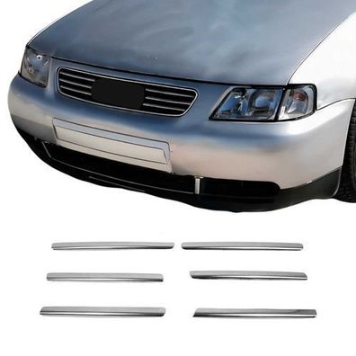 Kühlergrill Leisten Grillleisten für Audi A3 8L 1996-2000 Edelstahl Silber 6tlg
