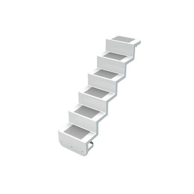 Treppe Eleganz 60 lang | 5-stufig | Randbefestigung lange Ausführung | Weiß, Stufe