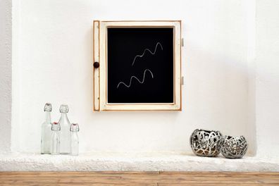 Kreidetafel Schreibtafel Wandtafel Antik Holz Alt Vintage Blackboard Fenster Schwarz