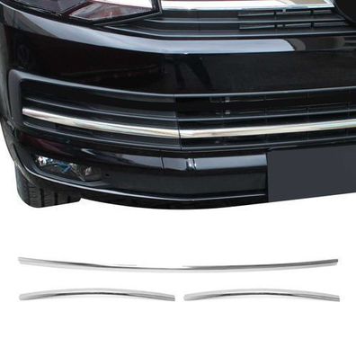 Stoßstangen Leisten für VW T6 Caravelle 2015-2019 Highline 3 tlg Edelstahl Chrom