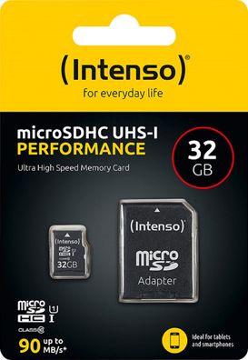 Intenso microSDHC Speicherkarte – Class 10 mit SD-Adapter