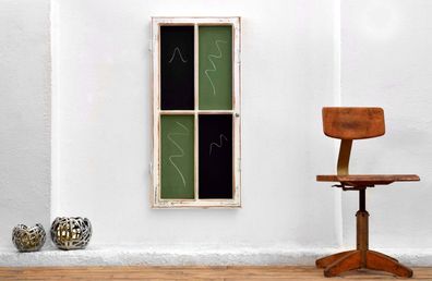 Kreidetafel Schreibtafel Wandtafel Antik Holz Alt Vintage Fenster grün schwarz groß