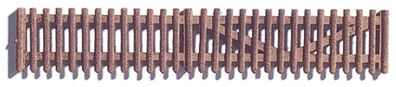 Noch Spur N 33070 Gartenzaun Zäune braun | 55 x 0,7 cm | 22 Teile 1:160