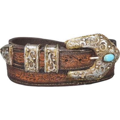 Western Getränke Untersetzer - Ablage Accessoires Gürtel verziert (Gr. 7cm)