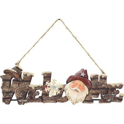 Weihnachten Western Wandschild Santa Claus Welcome (Gr. 11x32x2,5cm)