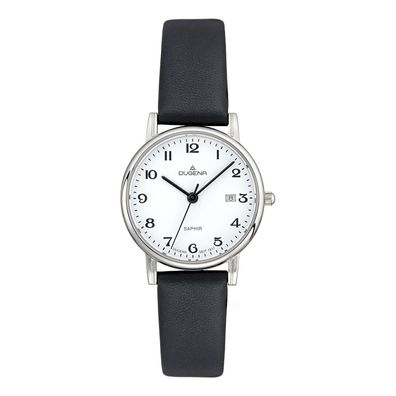 DUGENA Damenuhr Zenit Lederband Schwarz 4460728-1