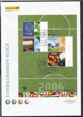 BRD 2006 Deutsche Post FDC MiNr. Block 67 Fußball-WM in Deutschland