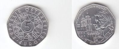 5 Euro Silbermünze Österreich Wolfgang Amadeus Mozart 2006 (113064)