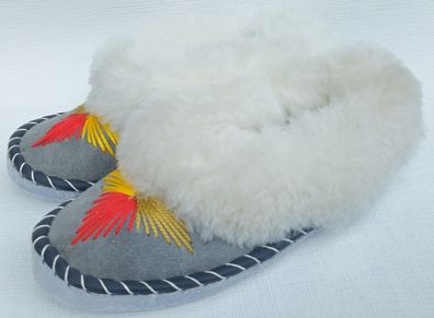 Lammfell Warme Hausschuhe Mokassin Gr.38 NEU, Schaffell/ -leder Handarbeit 2 * 25
