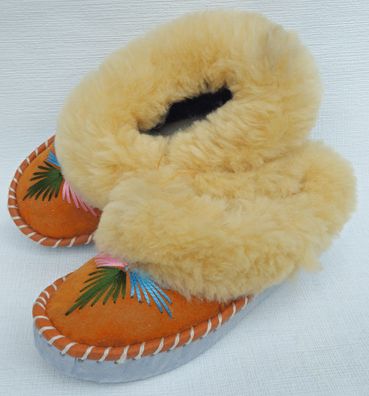 Lammfell Warme Hausschuhe Mokassin Gr.38 NEU, Schaffell/ -leder Handarbeit 3 * 25