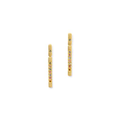 BERND WOLF Ohrhänger 925/- Silber Linea, Turmalin