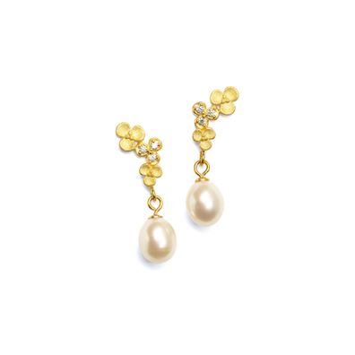 BERND WOLF Ohrhänger 925/- Silber Lindres, Süßwasserperle