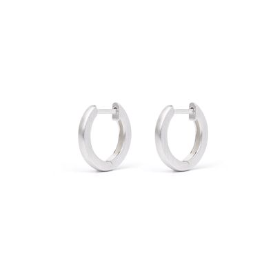 BERND WOLF Klappcreolen 925/- Silber Mond, Zirkonia
