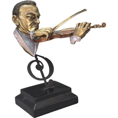 Jazz-Blues Musiker Büste mit Geige im gebrochenem Design (Gr. 23x18x17cm)