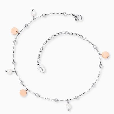 Engelsrufer Fusskettchen Edelstahl Charms Bicolor mit Süßwasserperlen