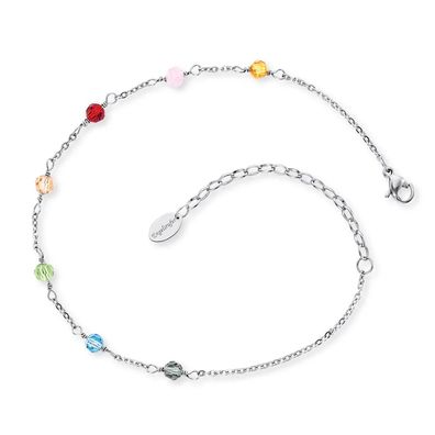 Engelsrufer Fusskettchen Edelstahl, Glasperlen ERFS-RAINBOW
