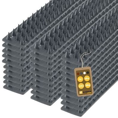 KADAX Taubenstacheln, 15m, Vogelabwehr aus Kunststoff, 30 Stück Grau