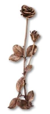 Rosenzweige aus Bronze Standornament 51x16 cm Friedhof Grab Skulptur Figur