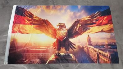 Fahne Flagge Deutschland mit Adler - 150 x 250 cm