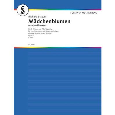 Mädchenblumen op. 22/4 (Strauss) - Singstimme (tief) und Klavier Noten (PoD)