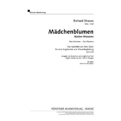 Mädchenblumen op. 22/1 (Strauss) - Singstimme (hoch) und Klavier Noten (PoD)