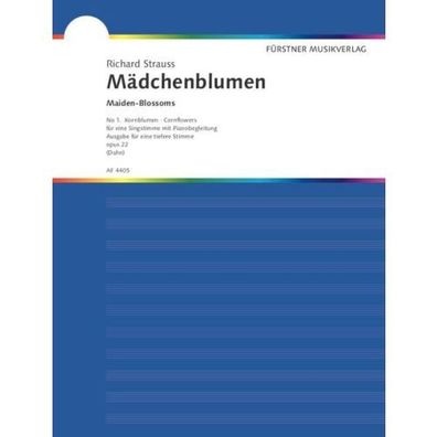 Mädchenblumen op. 22/1 (Strauss) - Singstimme (tief) und Klavier Noten (PoD)