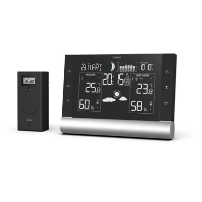 Multifunktionale Black Line Plus Wetterstation mit Alarmfunktion & Barometer