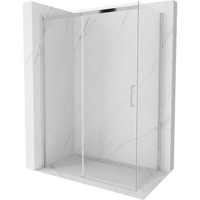 Mexen Omega Duschabtrennung 140x70 cm, Chrom, Schiebetür, Hartglas, 8mm Glas