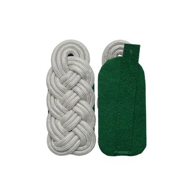 Schultergeflechte 4-bogig aus 3 teilen 6mm starker Rundschnur - silberfarbiges