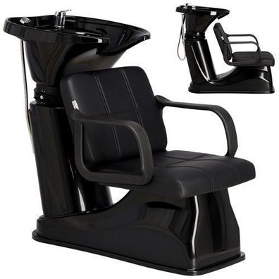 Friseurwaschanlage Eli – bewegliche Keramikschüssel, Armatur & Kopfstütze