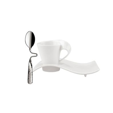 Villeroy & Boch NewWave Caffè NWC Espressoset 3tlg.- EC Premium Porcelain weiß