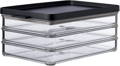 Mepal 4 Stück kühlschrankdose omnia aufschnitt 3 schichte - schwarz 106416040400