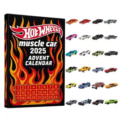 Hot Wheels Muskel Auto 2025 Adventskalender 24 Türchen Spielzeug Auto