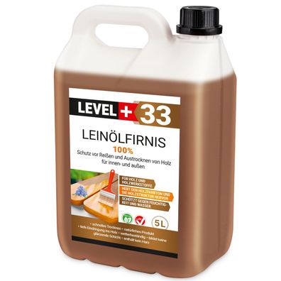 Leinöl Firnis 5L Holzpflege Lackfirnis Holzschutz Leinölfirnis Harzfrei L+33