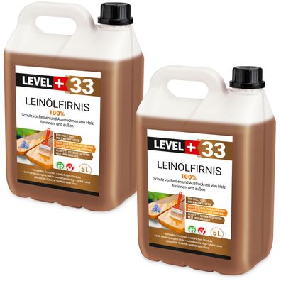 Leinöl Firnis 10 L Leinölfirnis, Holzschutz, Holzpflege, Lackfirnis Harzfrei L+33