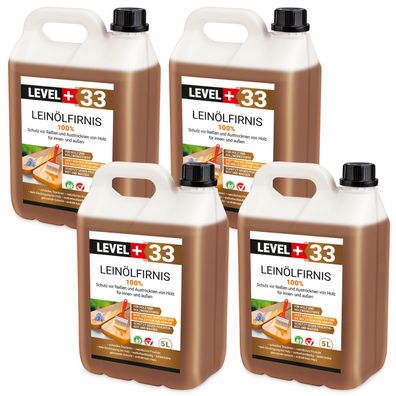 Leinöl Firnis 20L Leinölfirnis, Holzschutz, Holzpflege, Lackfirnis Harzfrei L+33