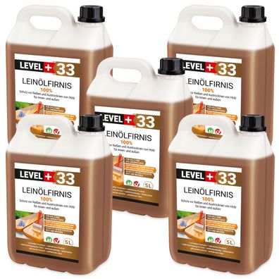 Leinöl Firnis 25L Leinölfirnis, Holzschutz, Holzpflege, Lackfirnis Harzfrei L+33