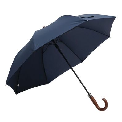 Regenschirm groß Ø116 cm - Automatik Stockschirm mit Holzgriff, Marineblau, Unisex