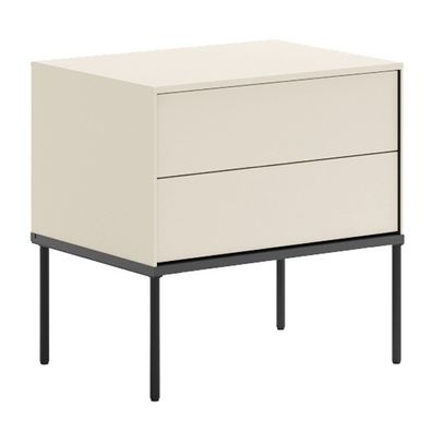 Selsey Bellezo - Nachttisch mit zwei Schubladen, 56 cm, Creme