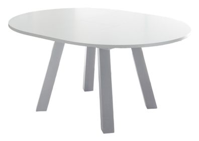 Esstisch Rund ausziehbar Edda 4 110 x 110 x 78 Küchentisch Weiß Matt