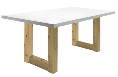 Esszimmertisch Eila 2 140 x 90 x 75 Esstisch Asteiche/Weiß Matt Lack