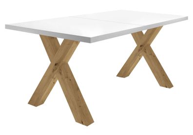 Esstisch ausziehbar Eike 1 140 x 90 x 75 Esszimmertisch Asteiche/Weiß
