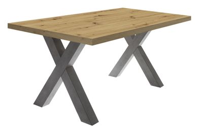 Esszimmertisch Eike 4 140 x 90 x 75 Esstisch Graphit/Asteiche 1341