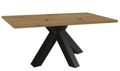 Esszimmertisch Elda 2 140 x 90 x 75 Esstisch Schwarzstahl/Asteiche